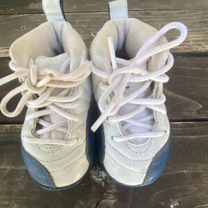 Baby 13 months White and Blue Jordan’s